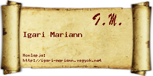 Igari Mariann névjegykártya