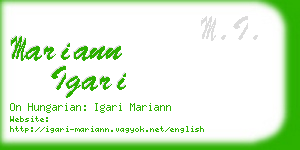 mariann igari business card